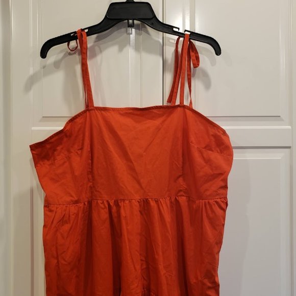 Who What Wear Orange Sleeveless Babydoll Midi Sundress - Womens XL - NEW - Picture 3 of 7